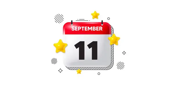 Calendar Date September Icon 11Th Day Month Icon Event Schedule — Stock Vector