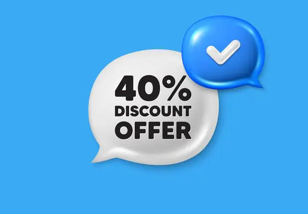 Percent Discount Tag Text Box Speech Bubble Icons Sale Offer — Stock Vector