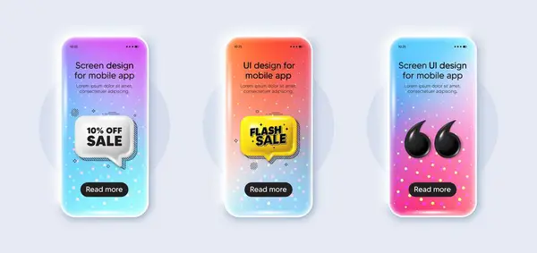 Phone Mockup Gradient Screen Sale Percent Discount Promotion Price Offer — Stock Vector