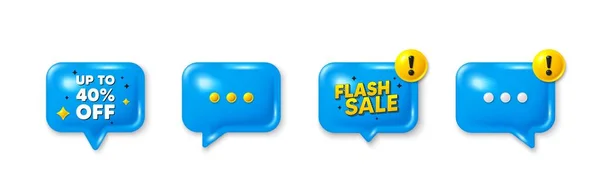 Offer Speech Bubble Icons Percent Sale Discount Offer Price Sign — Stock Vector