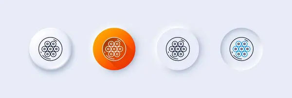 Sección Cable Icono Línea Neumorfa Gradiente Naranja Botones Pin Signo — Archivo Imágenes Vectoriales