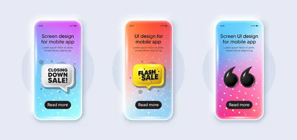 Phone Mockup Gradient Screen Closing Sale Special Offer Price Sign — Stock Vector