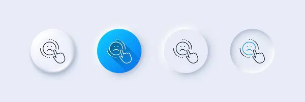 Dislike Line Icon Neumorphic Blue Gradient Pin Buttons Negative Feedback — Stock Vector