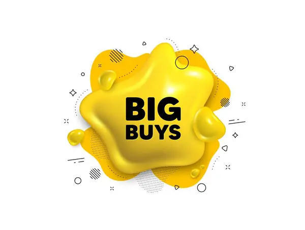 Abstract Liquid Shape Big Buys Tag Special Offer Price Sign — Stock Vector