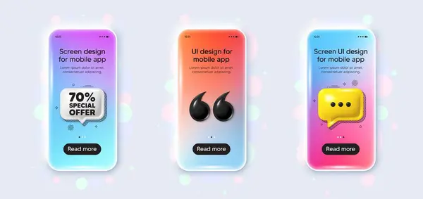 Phone Mockup Gradient Screen Percent Discount Offer Tag Sale Price — Stock Vector