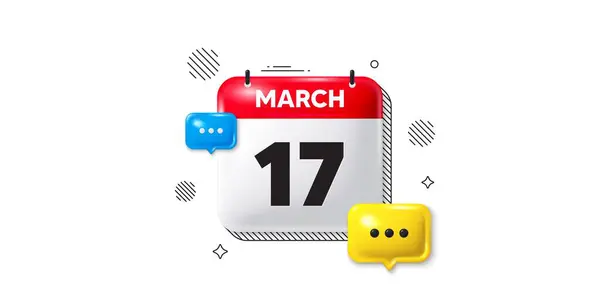 Calendário Data Março Ícone Ícone Dia Mês Data Programação Evento — Vetor de Stock