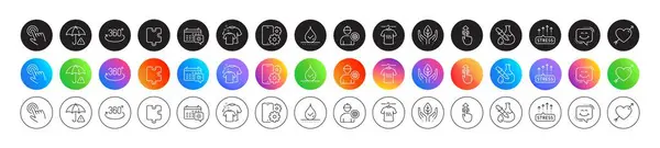 Love Swipe Dry Shirt Line Icons Icon Gradient Buttons Pack — Stock Vector