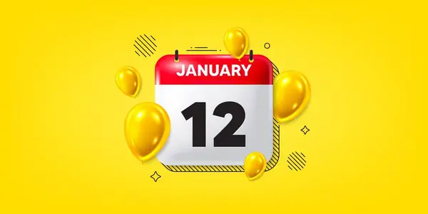 Calendário Data Janeiro Ícone Ícone Dia Mês Data Programação Evento — Vetor de Stock