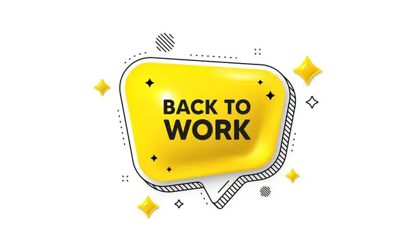 Back Work Tag Chat Speech Bubble Icon Job Offer End — Stock Vector