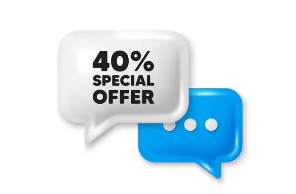 Percent Discount Offer Tag Chat Speech Bubble Icon Sale Price — Stock Vector