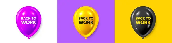 Narozeninové Balónky Ikony Zpátky Práce Nabídka Práce Konec Prázdninového Sloganu — Stockový vektor