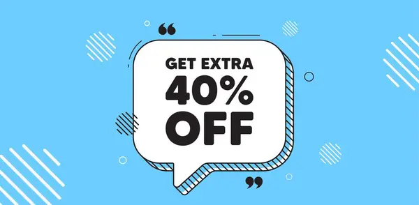 Get Extra Percent Sale Chat Speech Bubble Banner Discount Offer — Stock Vector