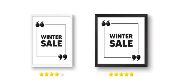 Picture Frame Quotation Icon Winter Sale Tag Special Offer Price — Stock Vector