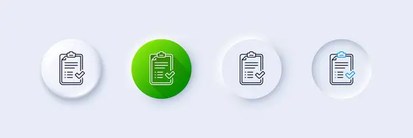 Ikona Schváleného Kontrolního Řádku Neumorfní Zelený Gradient Pin Tlačítka Přijato — Stockový vektor