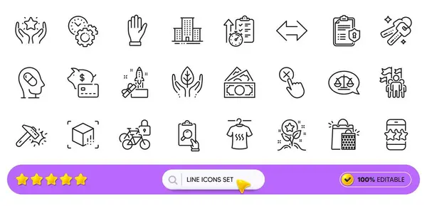 Star Innovation Und Dry Shirt Line Symbole Für Web App — Stockvektor