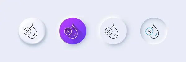 Waterproof Line Icon Neumorphic Purple Gradient Pin Buttons Water Resistant — Stock Vector