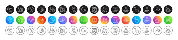 Time Management Cursor Lgbt Line Icons Icon Gradient Buttons Pack — Stock Vector
