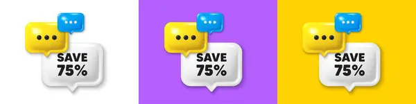 Chat Speech Bubble Icons Percent Tag Sale Discount Offer Price — Stock Vector