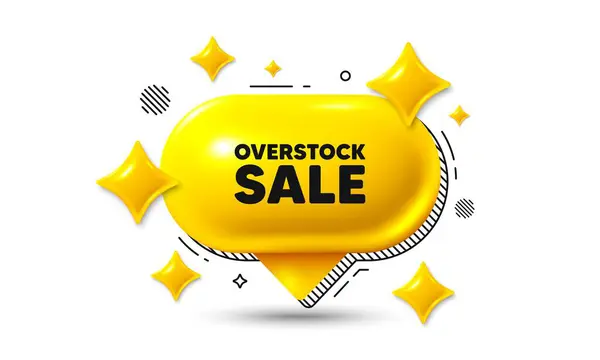 Overstock Sale Tag Chat Speech Bubble Icon Special Offer Price — Stock Vector