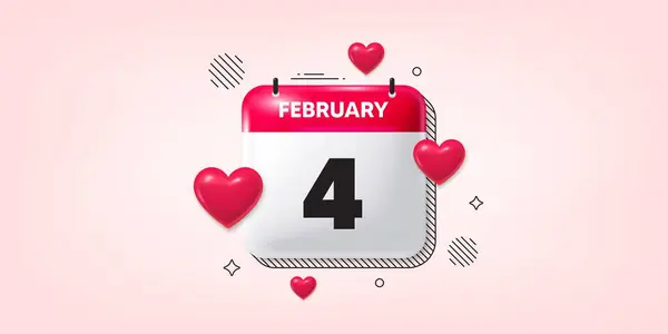 Kalender Dato Februar Ikon Den Fjerde Dag Månedsikonet Dato Begivenheden – Stock-vektor