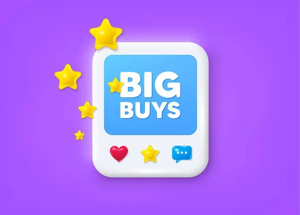 Social Media Post Frame Big Buys Tag Special Offer Price Stock Illustration