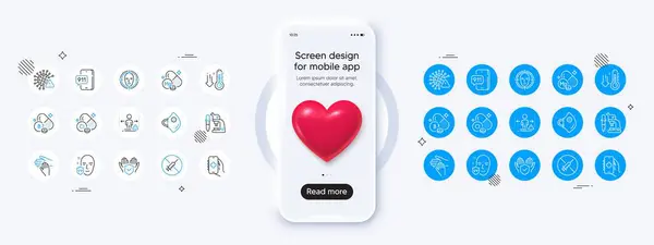 Phone Mockup Heart Icon Chlorine Mineral Low Thermometer Health App Vector Graphics