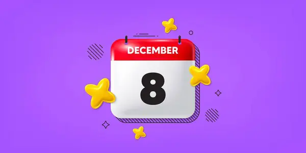 Calendário Data Dezembro Ícone Oitavo Dia Ícone Mês Data Programação Ilustrações De Stock Royalty-Free