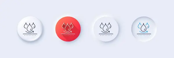 Waterproof Line Icon Neumorphic Red Gradient Pin Buttons Water Resistant Stock Vector