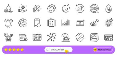 Web uygulaması için Ay, Su geçirmez ve Muhasebe satırı simgeleri. Sihirli değnek, Dice, anakart resim simgeleri. Bulut hesaplama, talep eğrisi, hatırlatma işaretleri. Zaman yönetimi, alkol yok. Vektör