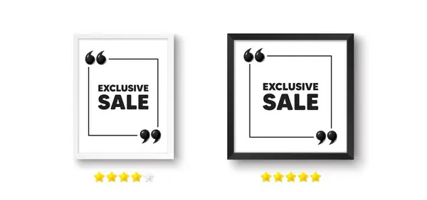 Picture Frame Quotation Icon Exclusive Sale Tag Special Offer Price — Stock Vector
