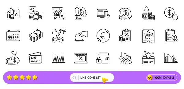 Carte Fidélité Paiement Ligne Icônes Ligne Marché Pour Application Web Illustrations De Stock Libres De Droits