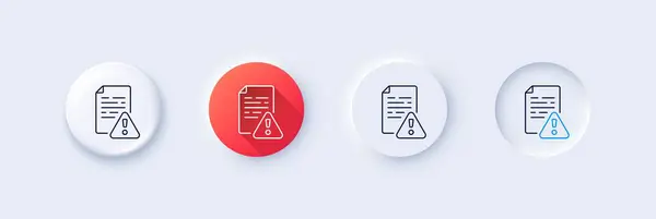 Instruction Manual Line Icon Neumorphic Red Gradient Pin Buttons Warning Royalty Free Stock Vectors