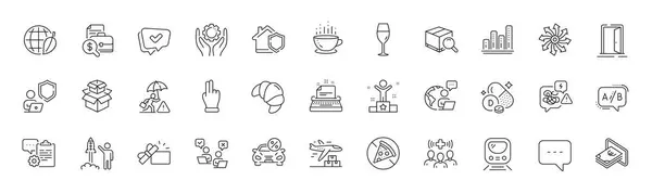 Employee Hand Search Package Car Leasing Line Icons Pack Coffee Royalty Free Stock Illustrations
