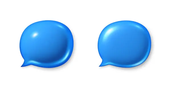 Иконки Синей Речи Чат Комментарий Talk Message Box Современный Реалистичный Стоковая Иллюстрация