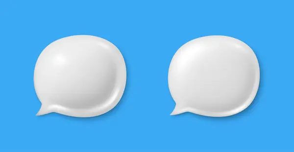 Beyaz Konuşma Balonu Ikonları Sohbet Yorum Simgeleri Ayarlandı Boyutlu Mesaj Telifsiz Stok Illüstrasyonlar