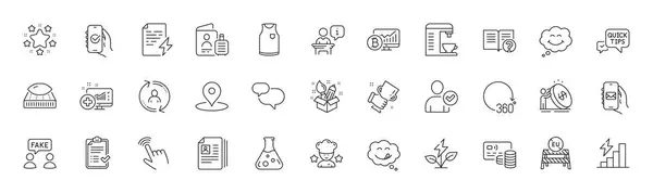 Fake Information Mail App Medical Analytics Line Icons Pack 360 Stock Vector
