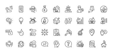 Grafik çizelgesi, para çantası ve kalp çizgisi simgeleri. Al, Soru ve Cevap, Harita iğne simgeleri. Çevrimiçi oylama, Fırça, Kuluçka Ağı simgesi. Zihinsel ikilem, üçüncü şahıs, ev fotoğrafı. Vektör