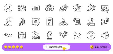 Alkol bağımlılığı, pazarlama stratejisi ve web uygulaması için grup çizgisi simgeleri. Eğitim Paketi, Pazarlama, 3D grafik ikonları. İş fikri, Yatırımı Denetle, Gürültülü ses işaretleri. Fikir. Vektör
