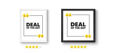 3D alıntı ikonlu fotoğraf çerçevesi. Günlük etiket anlaşması. Özel fiyat tabelası. Reklam indirimleri sembolü. Günlük sohbet mesajı. Resim çerçevesi duvarı. 3 boyutlu virgül alıntıları. Vektör