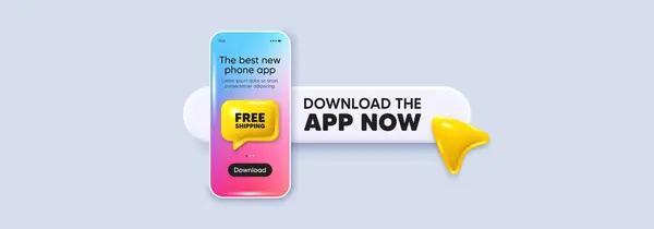 Download App Telefoonscherm Gratis Verzendlabel Levering Inbegrepen Teken Speciale Aanbieding Stockillustratie