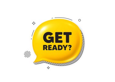 Etiketi hazırla. Komik konuşma kabarcığı 3D simgesi. Özel teklif işareti. Reklam indirimleri sembolü. Sohbet teklifini hazırla. Konuşma balonu komik afişi. İndirimli balon. Vektör