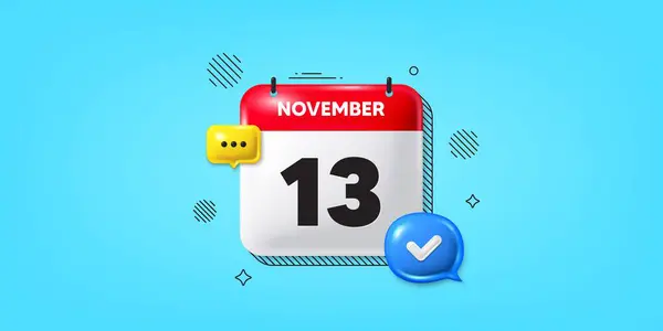 stock vector Calendar date of November 3d icon. 13th day of the month icon. Event schedule date. Meeting appointment time. 13th day of November. Calendar month date banner. Day or Monthly page. Vector