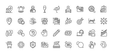 Korumayı, şarj istasyonunu ve parmak izi çizgisi simgelerini reddet. Al, Soru ve Cevap, Harita iğne simgeleri. Hisse analizi, yükselen fiyat, kurye web simgesi. Vektör