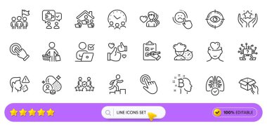 Takım çalışması sorusu, Web uygulaması için Sevmeme ve Adam aşk çizgisi simgeleri. Bir paket dokunmatik ekran jesti, akıl sağlığı ikonları. Sıralama, buluşma zamanı, çevrimiçi oylama işaretleri. Öksür. Arama barı. Vektör