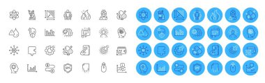 Architectural plan, Yoga and Swipe up line icons pack. Iron, Fitness, Employees teamwork web icon. Atom core, 5g technology, Waterproof pictogram. Seo gear, Puzzle, Triangle area. Vector clipart