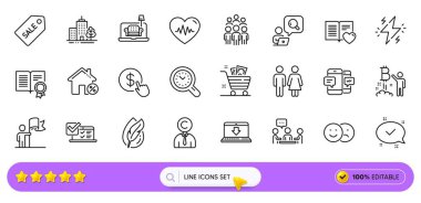 Gökdelen binaları, para birimi ve web uygulaması için telif hakkı simgeleri satın alın. Bir paket Heartbeat, indirimli bilet, resimli resim indirme ikonları. Tuvalet, diploma, hipoalerjenik testler. Vektör