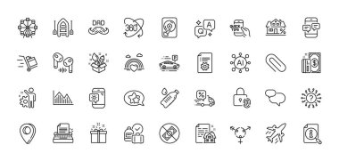 Eğitim, Teknik Belgeler ve Telefon hattı simgeleri paketi. Al, Soru ve Cevap, Harita iğne simgeleri. Soru işareti, itme arabası, Yıldız Ağı simgesi. Su şişesi, kulaklık, fotoğraf makinesi. Vektör