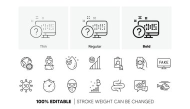 Accounting, 5g wifi and Web3 line icons. Pack of Fake news, Inspect, Timer icon. Intestine, Medical helicopter, Coronavirus pandemic pictogram. Bitcoin graph, Hospital nurse, Medical mask. Vector