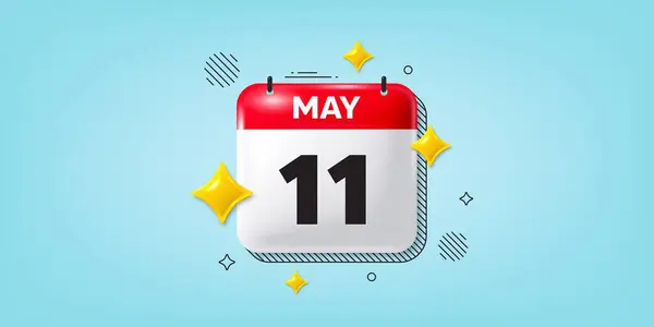 stock vector Calendar date of May 3d icon. 11th day of the month icon. Event schedule date. Meeting appointment time. 11th day of May. Calendar month date banner. Day or Monthly page. Vector