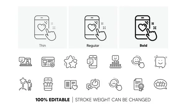 stock vector User Opinion, Customer service and Star Rating. Feedback line icons. Customer satisfaction linear icon set. Line icons set. Vector